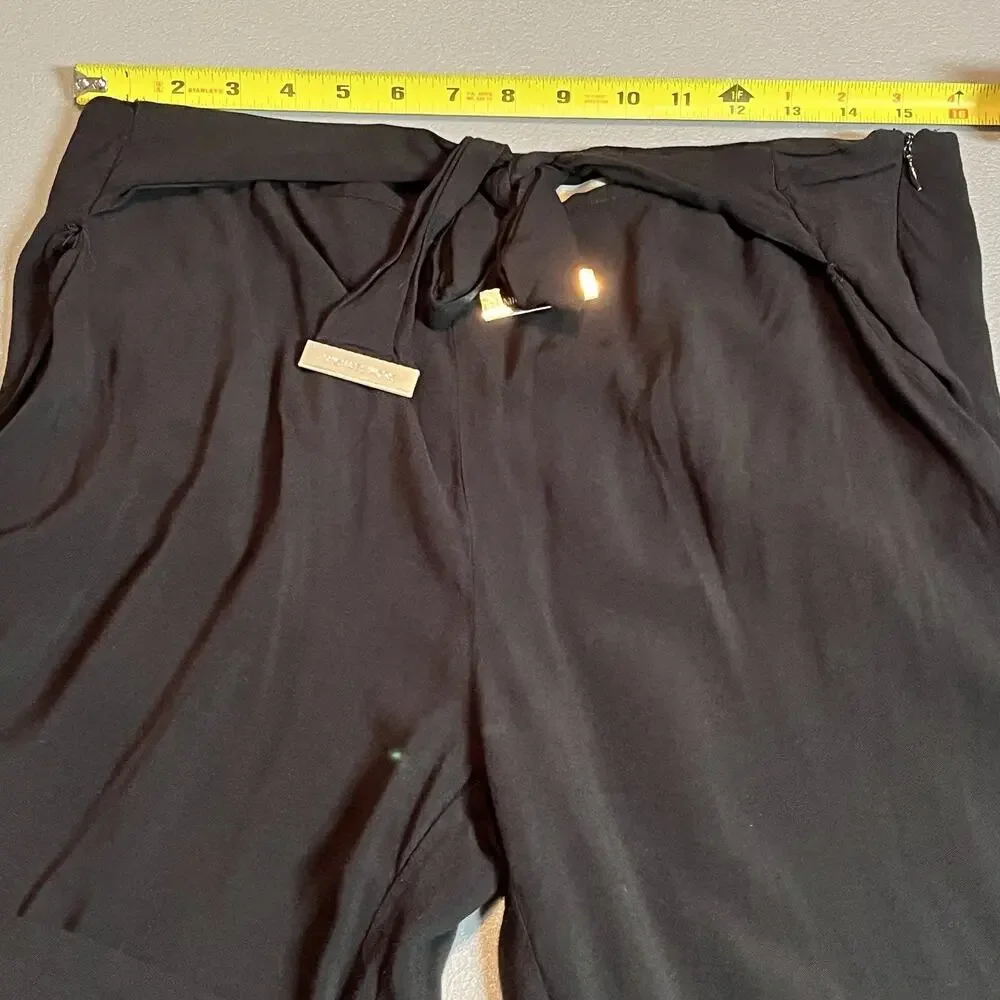 Michael Kors Straight Leg Dress Pants Womens Size 6 Black Trousers 100% Viscose